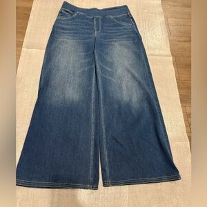[L]Halara Flex High Waisted Pockets Baggy Wide Leg Washed Casual Denim Jeans